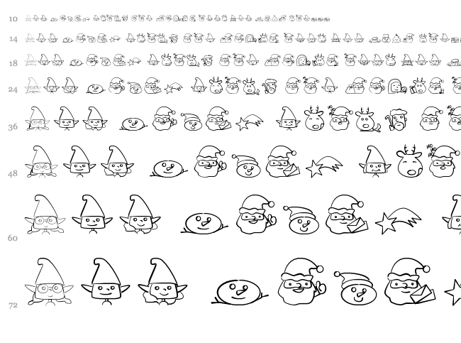 Christmas People Ding font waterfall
